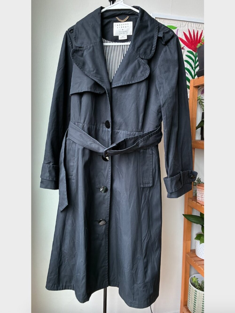 Kate Spade Broome Street Black Trench - Size L